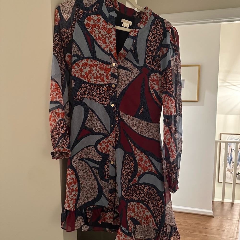Shoshanna Sheer Floral Paisley Patchwork dress